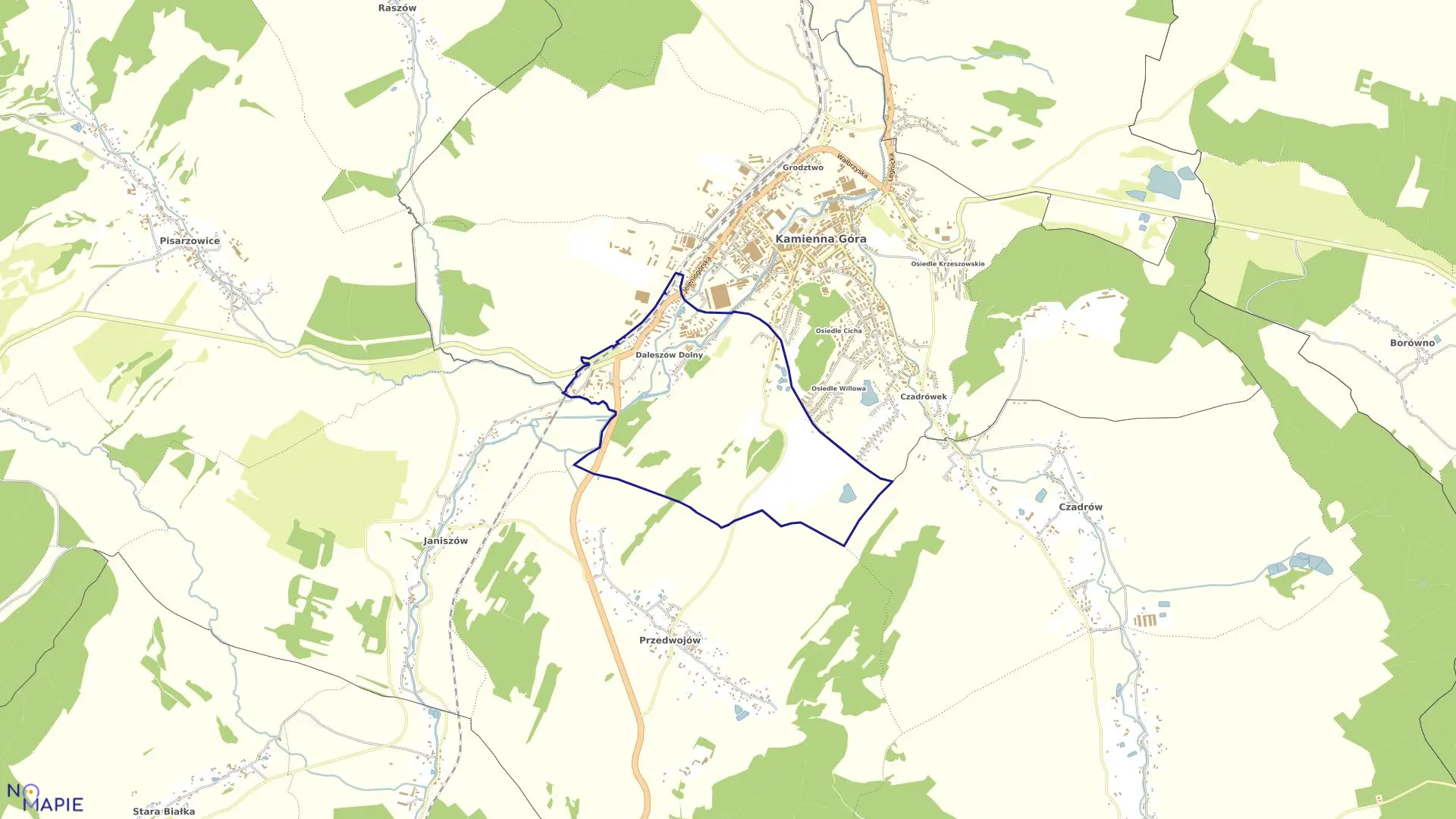 Mapa obrębu Kamienna Góra-5 w mieście Kamienna Góra