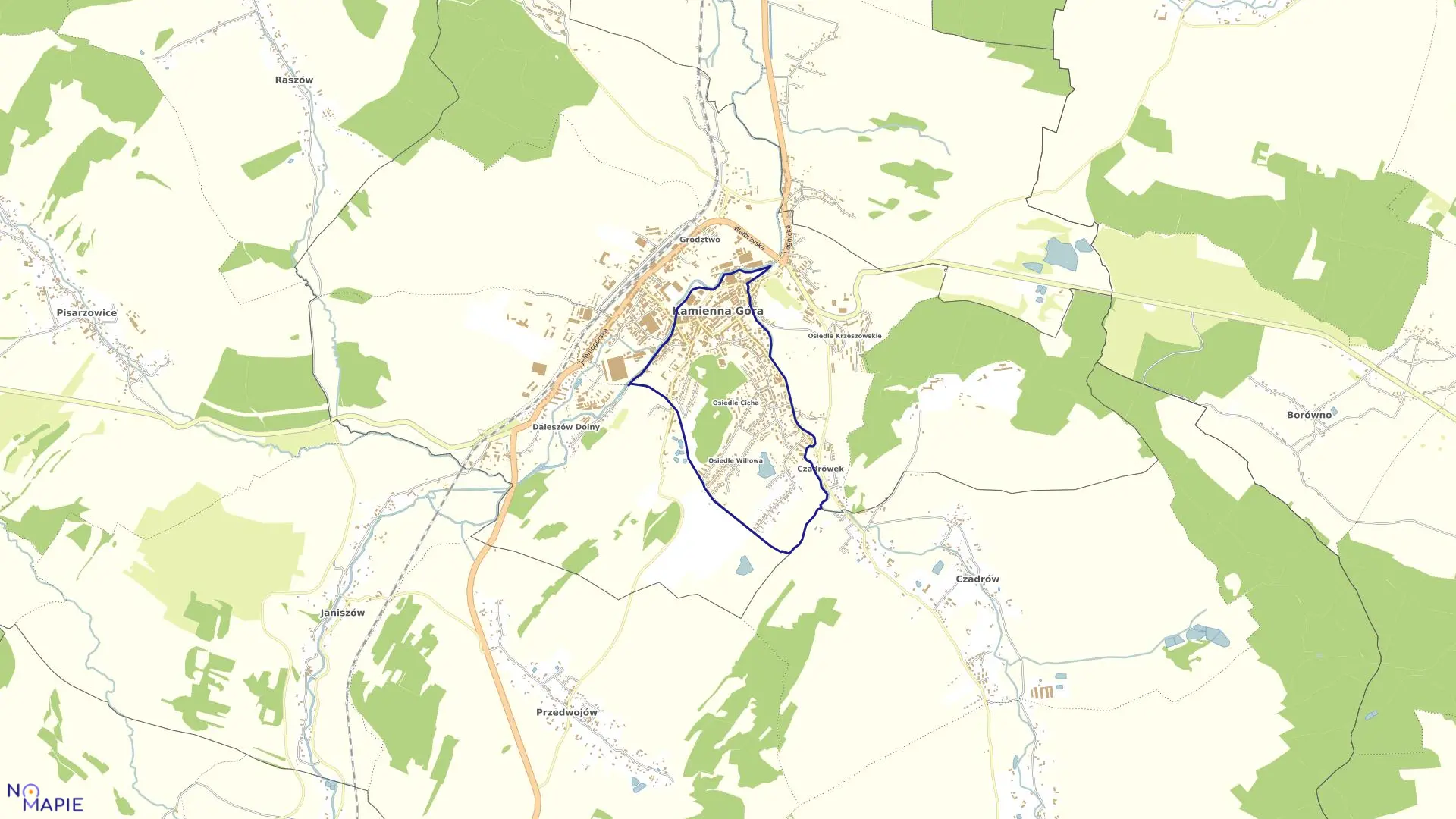 Mapa obrębu Kamienna Góra-6 w mieście Kamienna Góra