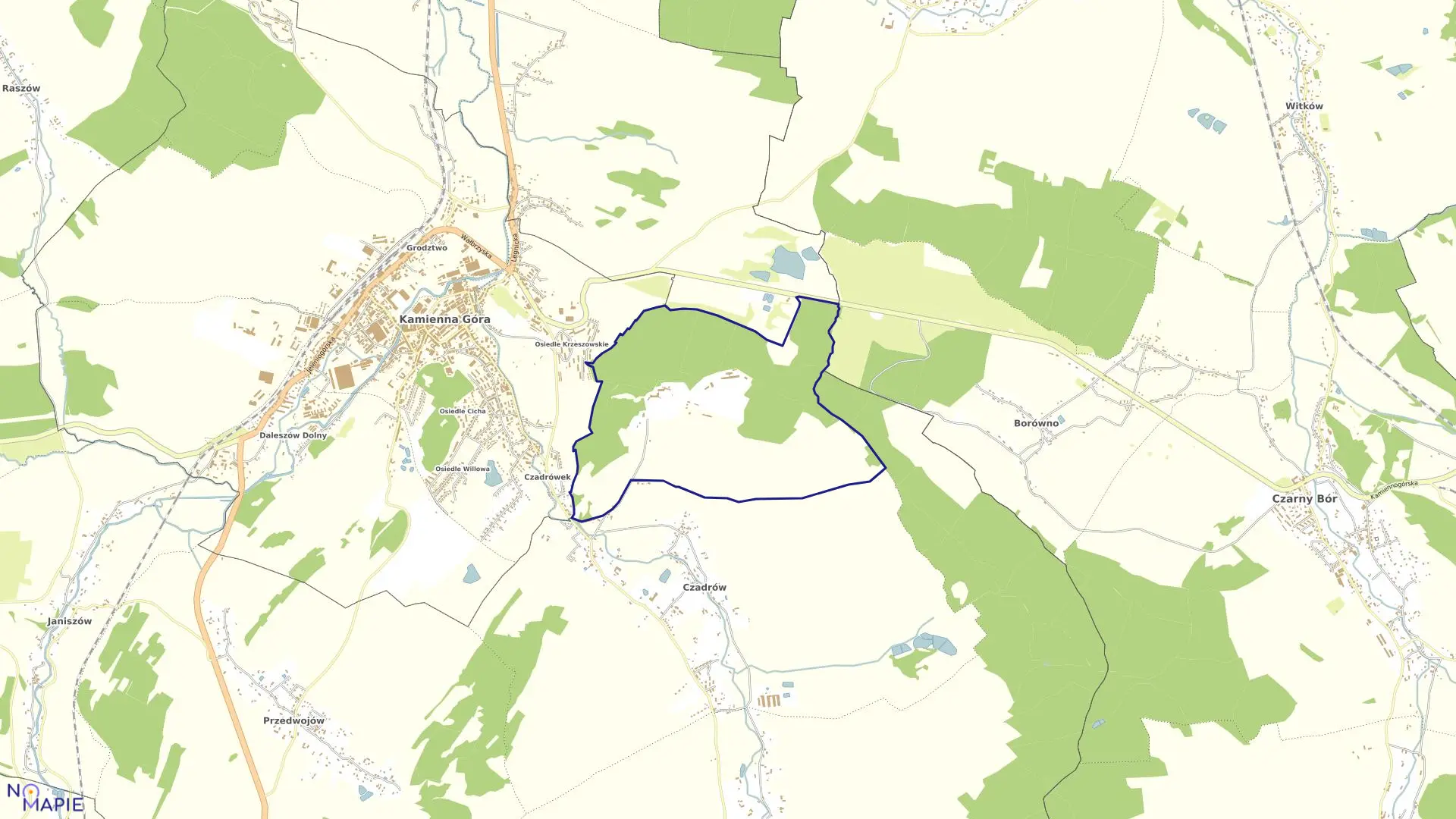 Mapa obrębu Kamienna Góra-8 w mieście Kamienna Góra